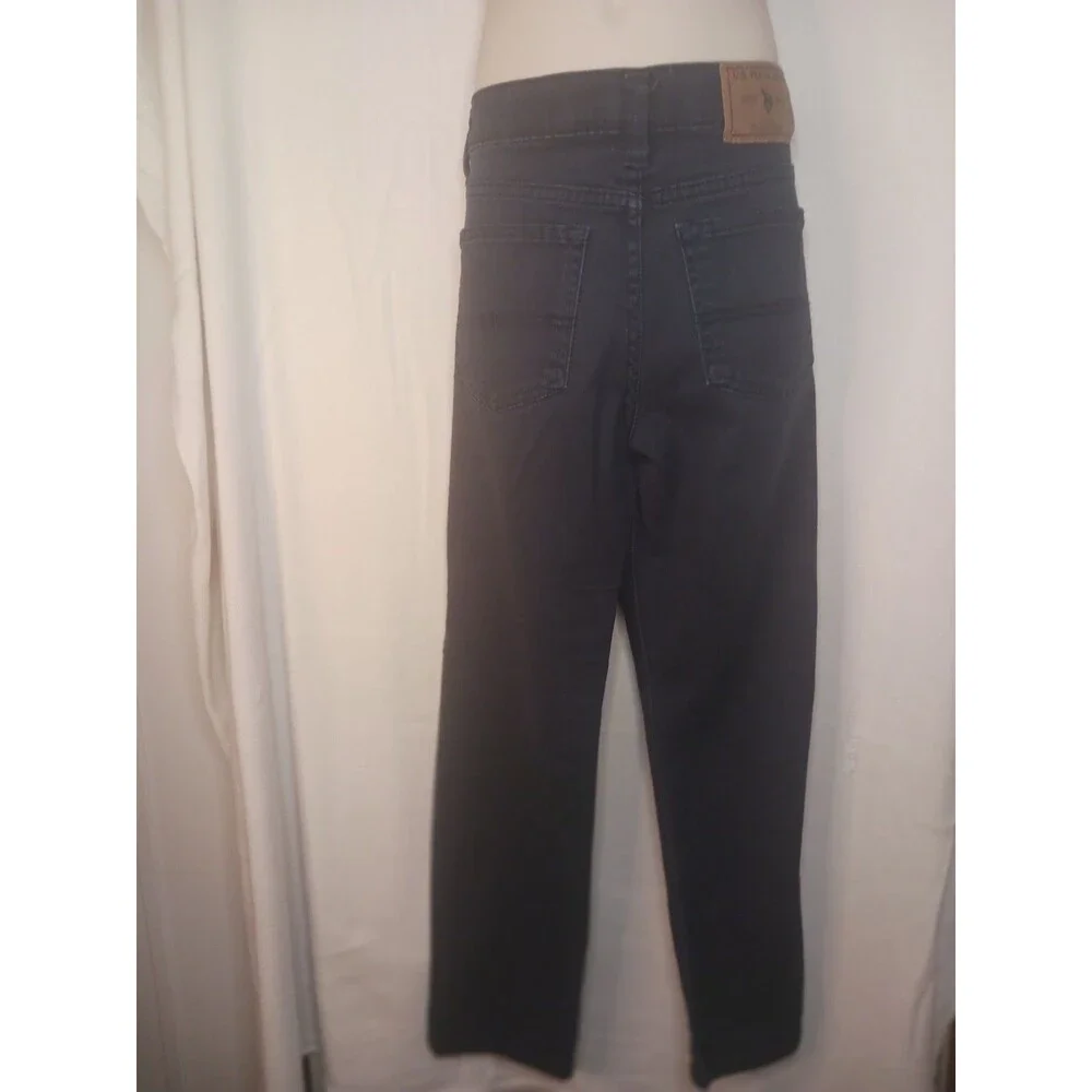 Polo Ralph Lauren Jeans Boys Black Straight Flat Front Jeans Adjustable Sz. 8